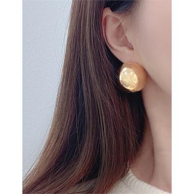 Ball One-Touch Wang Ball Big Bold Daily Women's Accessory Earrings 30mm (8012152)