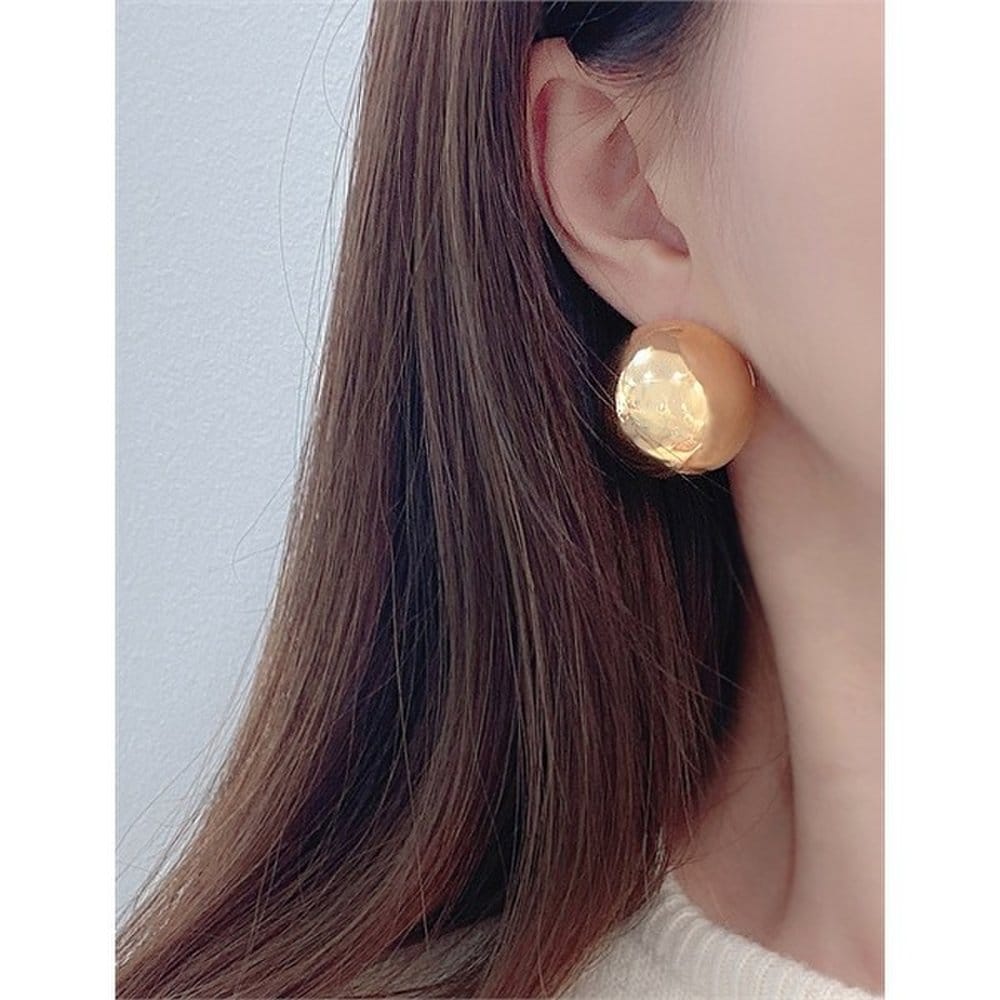 Ball One-Touch Wang Ball Big Bold Daily Women's Accessory Earrings 30mm (8012152)