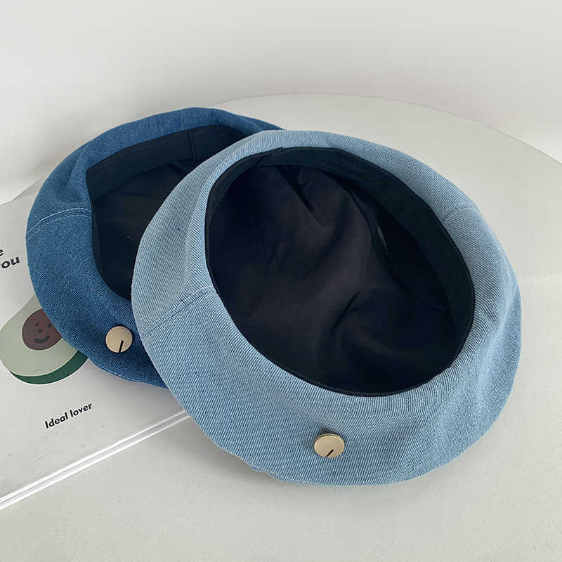 Spring and Autumn Hat Women's Versatile Cowboy Hat Show Your Face Small Painter Hat Retro Octagonal Hat