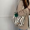 Zebra Pattern Canvas Bag Casual Versatile Large-capacity Tote Bag Student Class Shoulder Bag Women