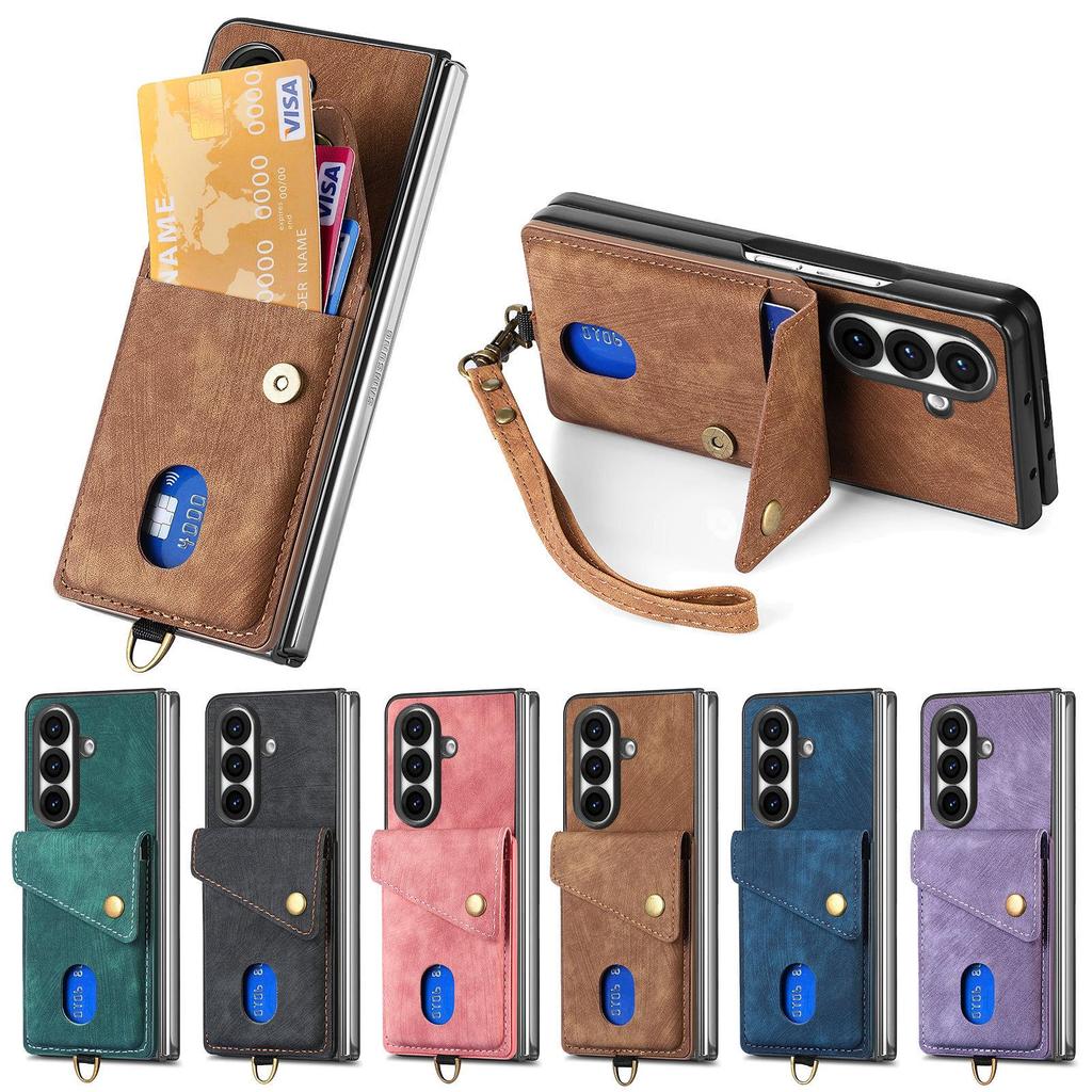 Samsung Z Fold7/Z Fold6 Magnetic Leather Texture Folding Case