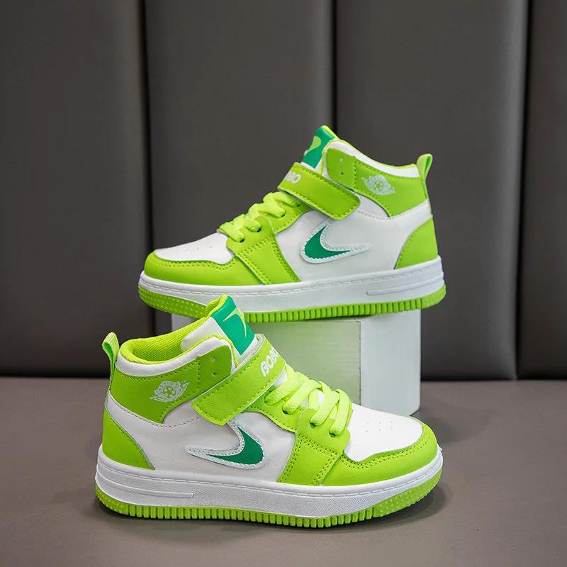 Nová móda a módní ležérní obuv Měkká podrážka Protiskluzová Vysoký top Trendové plátěnky Dětská sportovní obuv 2025 Léto