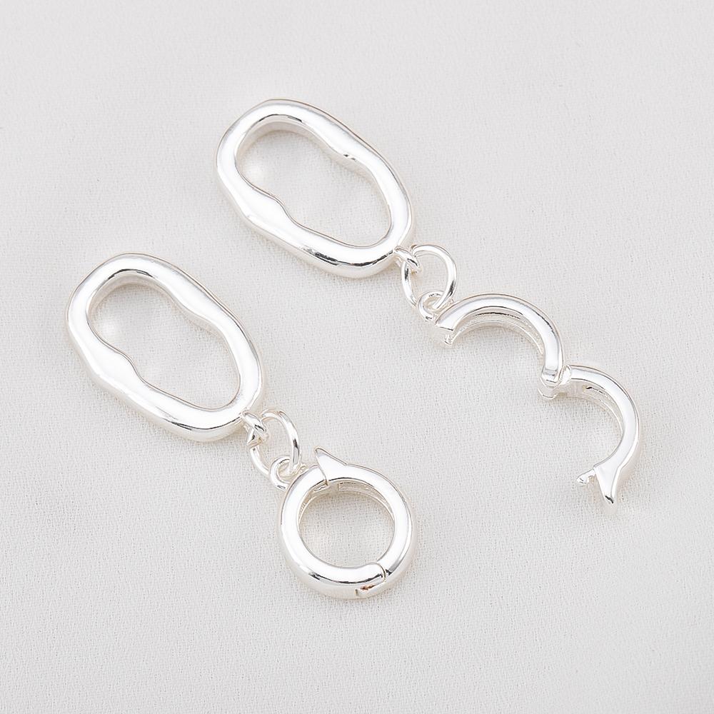 

18K Gold Plated Irregular Oval Double Circle Fastener DIY Jewelry Making Accessories Connectors Clasp Necklace Bracelet Supplies 1pc 21.3x6.5mm
