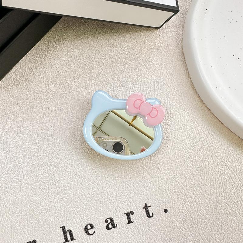 Bow Cat Mirror Mobile Phone Airbag Bracket Wind Makeup Mirror Paste Magnetic Magsafe Creative