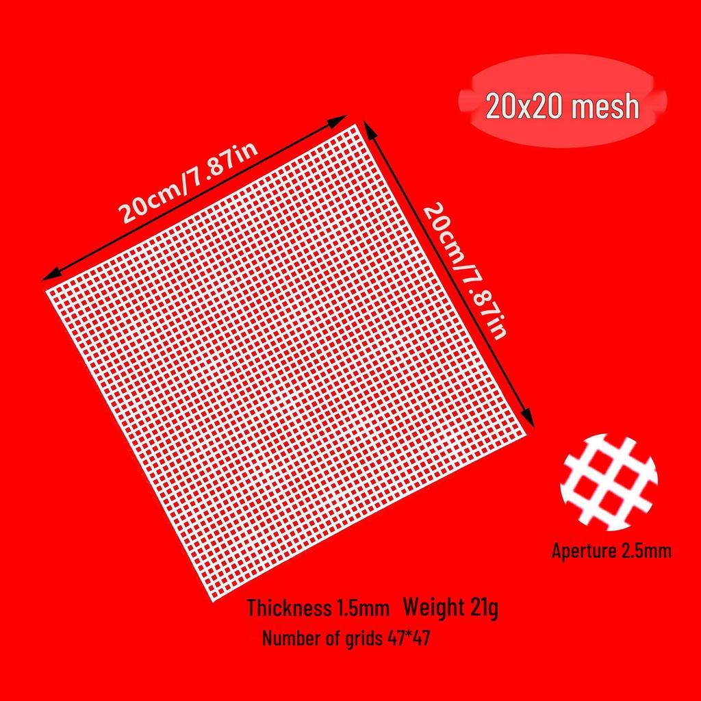 Feuille de Maille en Plastique pour Sacs DIY, Coins Arrondis, Trous Carrés, Diamètre 2,5 mm / 4 mm