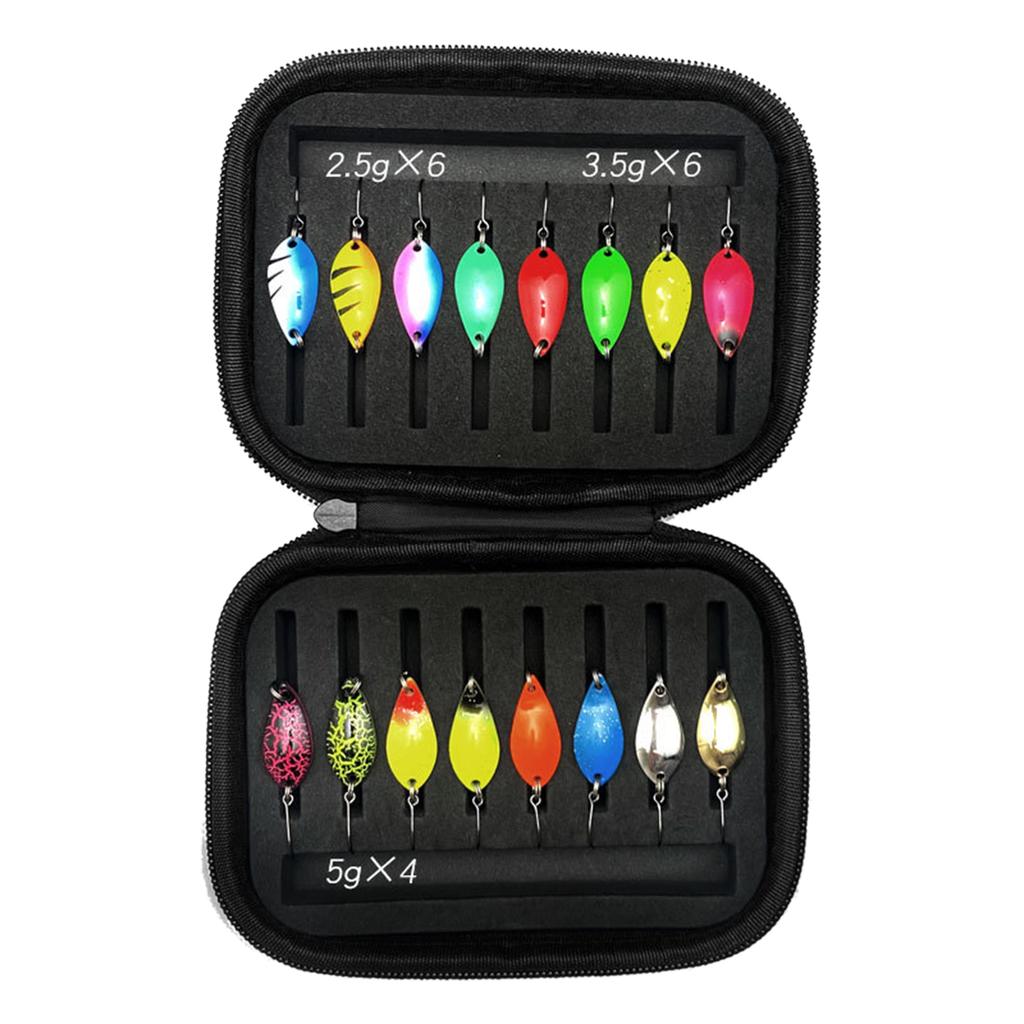 Cucharillas para Pesca de Trucha Señuelos Artificiales Spinner Blinker Cebos de Pesca con Caja de Almacenamiento Mini Cucharillas Jig para Pesca