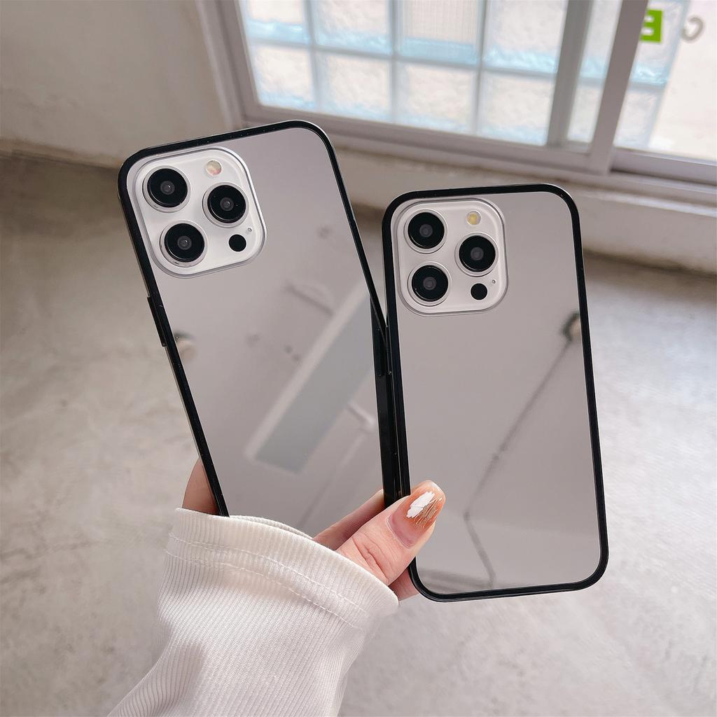 New black mirror for Apple 17PRO mobile phone sheath case refreshing women anti-drop 17 foreign trade Europe beautiful woman 16P