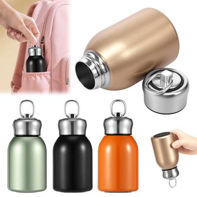 300ML Roestvrij Staal Vacuümfles Draagbare Hefring Mini Thermosbeker Reis Auto Geïsoleerde Beker Lekkend Waterfles