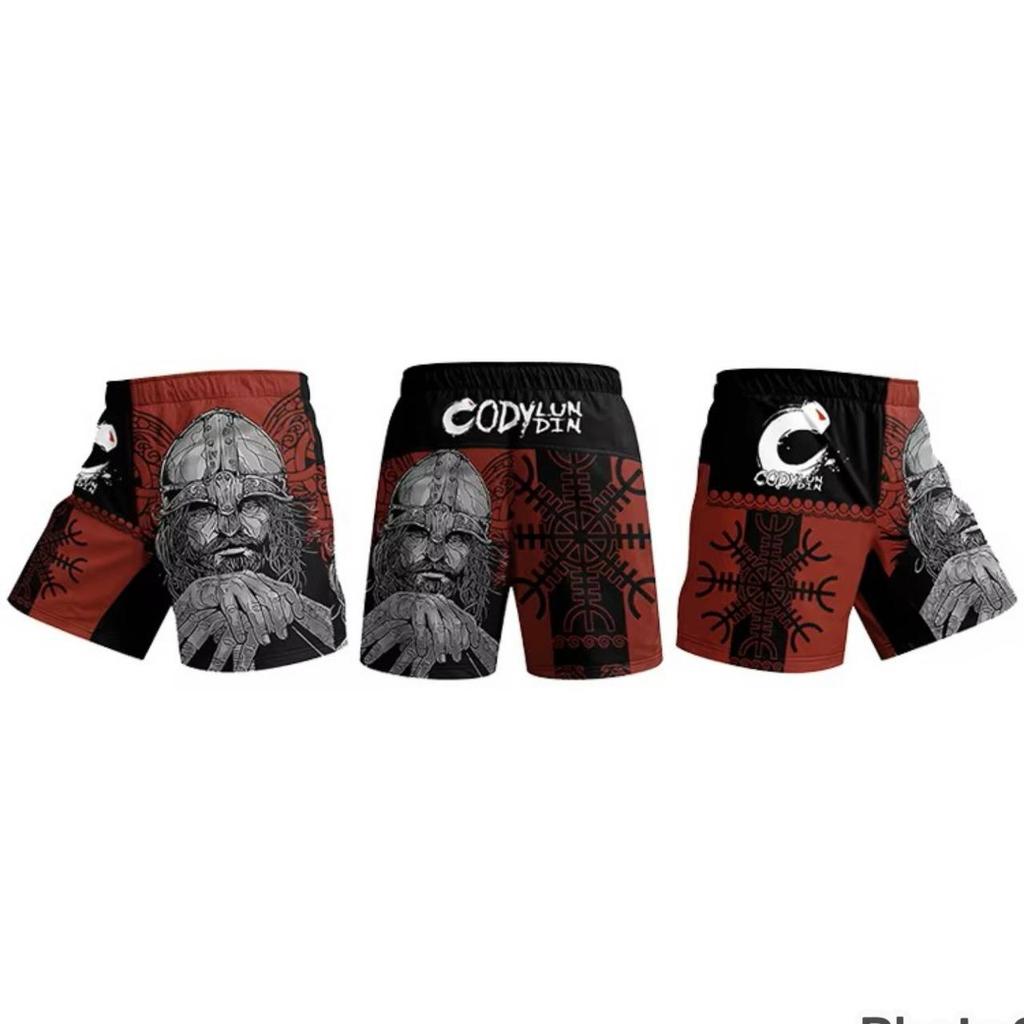 Gym MMA Muay Thai Kickboxing Boxing Fitness Print Shorts Elastic Waist Training Unisex Men Women Fight UFC Martial Art Fitness Training Sport Workout