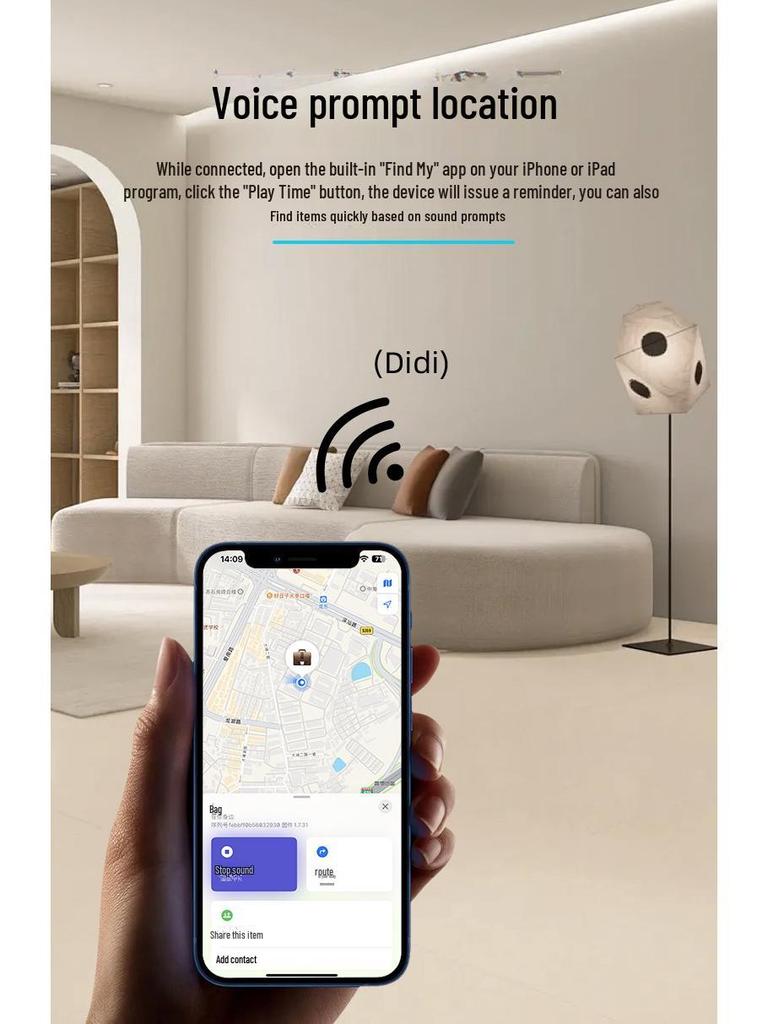 MFI Ultracienki Portfel-Karta z Bezprzewodową Ładowarką i Lokalizatorem Anti-Lost dla Dzieci i Zwierząt