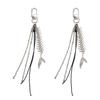 1/2/3Pcs Alloy Fishbone Keychain Pendant Tassel Rope Design Lightweight Key Chain Backpacks Cars Key Organizer Accessories