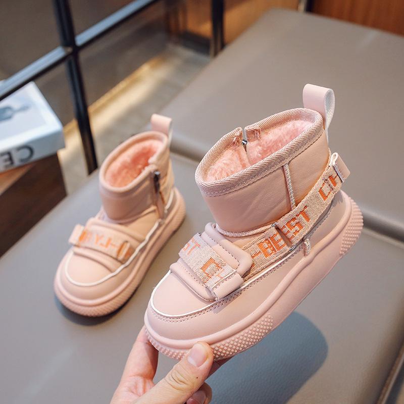 

Детские ботинки для мальчика Теплые хлопковые ботинки Детские модные зимние ботинки Детская обувь для девочки Зимняя обувь Обувь для малышки Ботас Сапатос 29insole18cm розовый