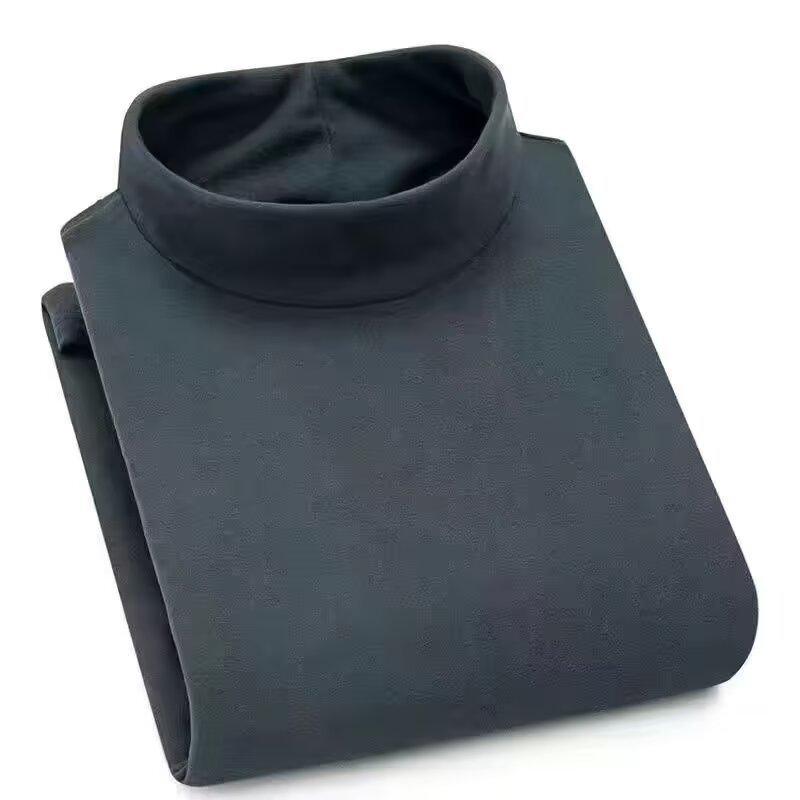 Erkaklar uchun nemis termal baxmal uzun qisma ko'ylagi - Ikki tomonlama tukli, bir rangli, yarim baland yoqali, kuz va qish uchun ideal.