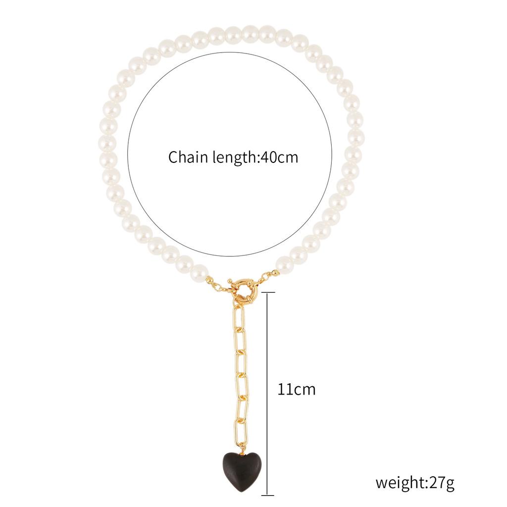 Pearl Necklace Crystal Heart Necklace Fashion Korean Wave Shiny Clavicle Chain Necklace Women Trending Party Gifts 25