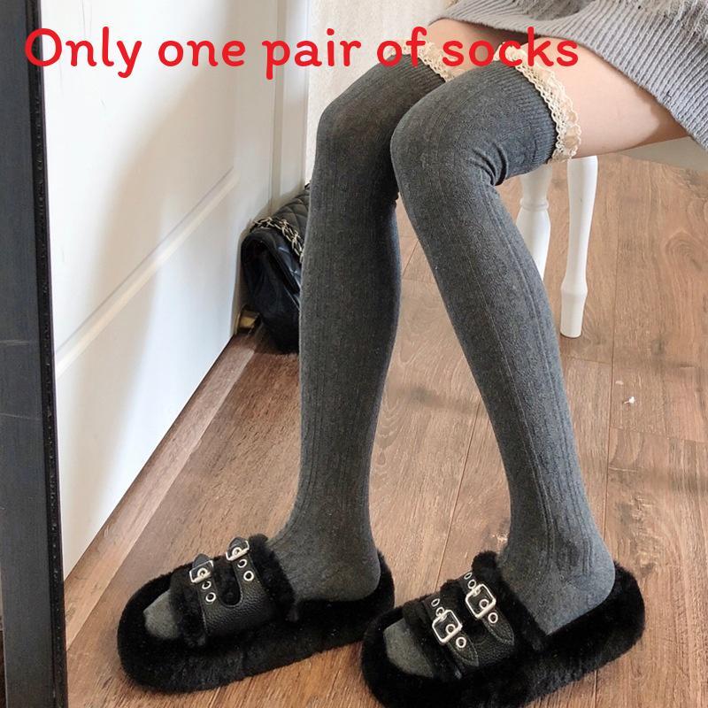 Girl Over Knee Socks With Thickened Acrylic Material For Winter Warmth And Casual Style