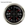 ELING 85mm 4 in 1 Multifunction Meter Oil Pressure 5Bar 10Bar 80PSI Water Temperature Oil Level 8-16V Voltmeter for Cars Ships