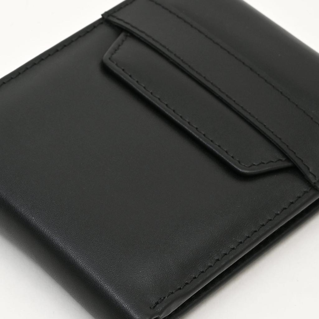 Men's Leather Wallet 3S Napblk -Premium Black Napa Leather Slim Wallet with Coin Pocket & 6 Card Slots - Luxury Handcrafted Gents Wallet