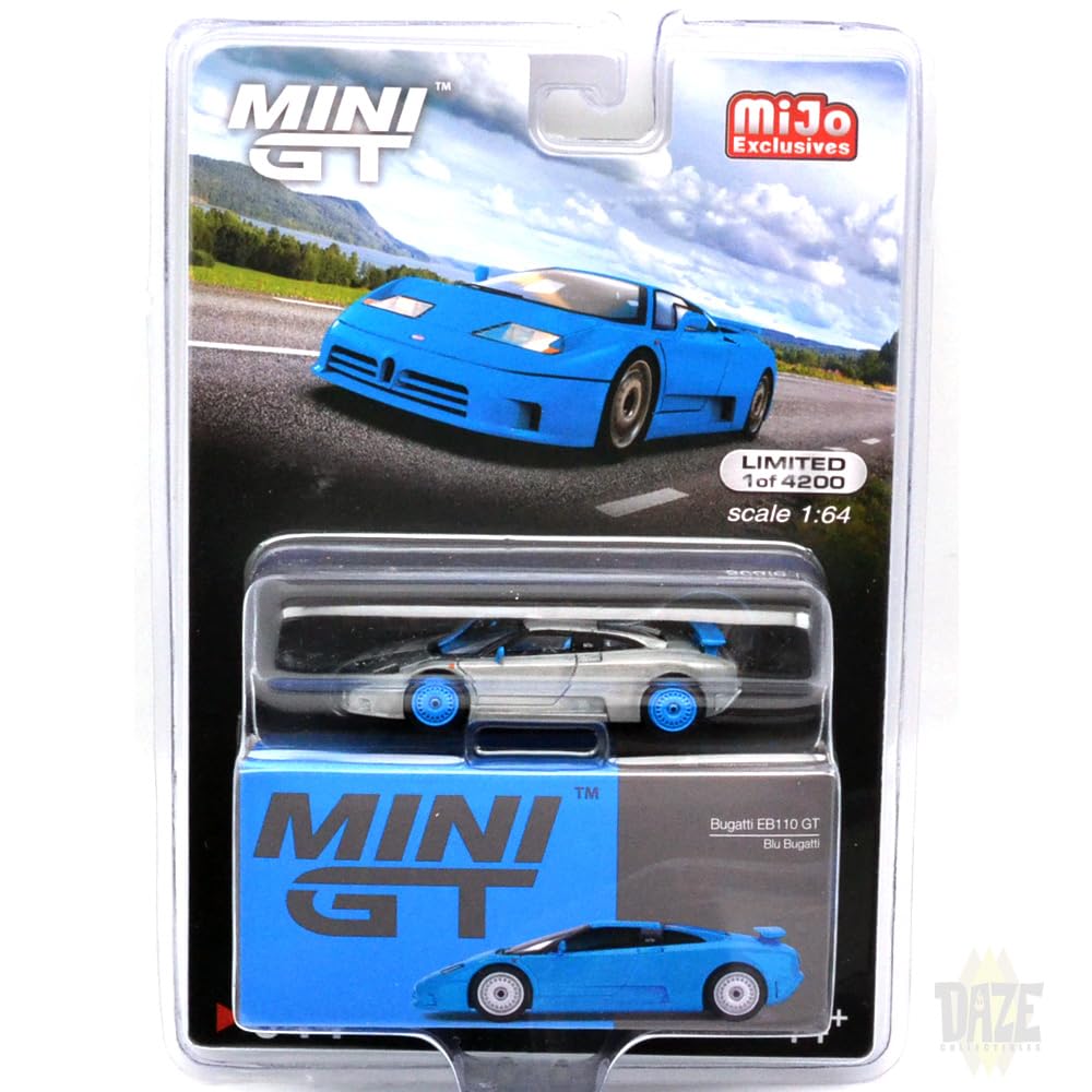 MINI GT 164 scale MiJo TOYS - BUGATTI EB110 GT(BLU BUGATTI) CHASE CAR