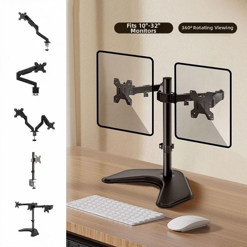 Rotating Monitor Stand 1/2/3 Screen Height Adjustable Dual Screen Monitor Mount Mechanical Arm Heavy Duty Clamp on Monitor Arm