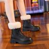 Leather inner heightening short boots women's new autumn and winter velvet single boots small thick-soled Martin boots