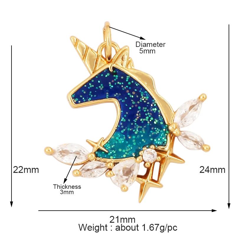 New Trendy Shining Space Sun Moon Star Charm Pendant, Gold Inlaid Cubic Zirconia Jewelry Necklace Bracelet Making Supply L44