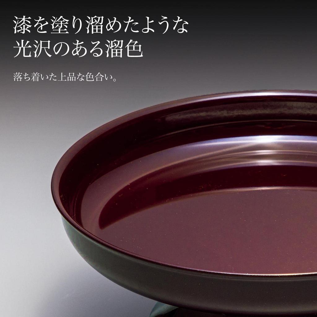 COMO LIFE Lacquerware Craftsman Yamanaka Lacquerware Offering Stand (21cm) - Round, Made In Japan - Ideal for Buddhist Altars, Buddhist Accessories,