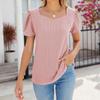 Women's Fashion Square Neck Splicing Solid Color Short Sleeve