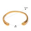 Yori Wasserdicht 316L Edelstahl Metall Geometrisch Offener Manschettenarmreif Armreif Statement Goldfarbe Textur Vintage Schmuck