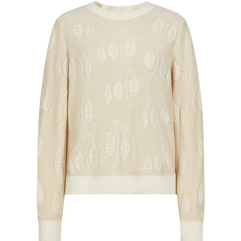 

JUZI ANNACO Round Neck Jacquard Wool Pullover Sweater M