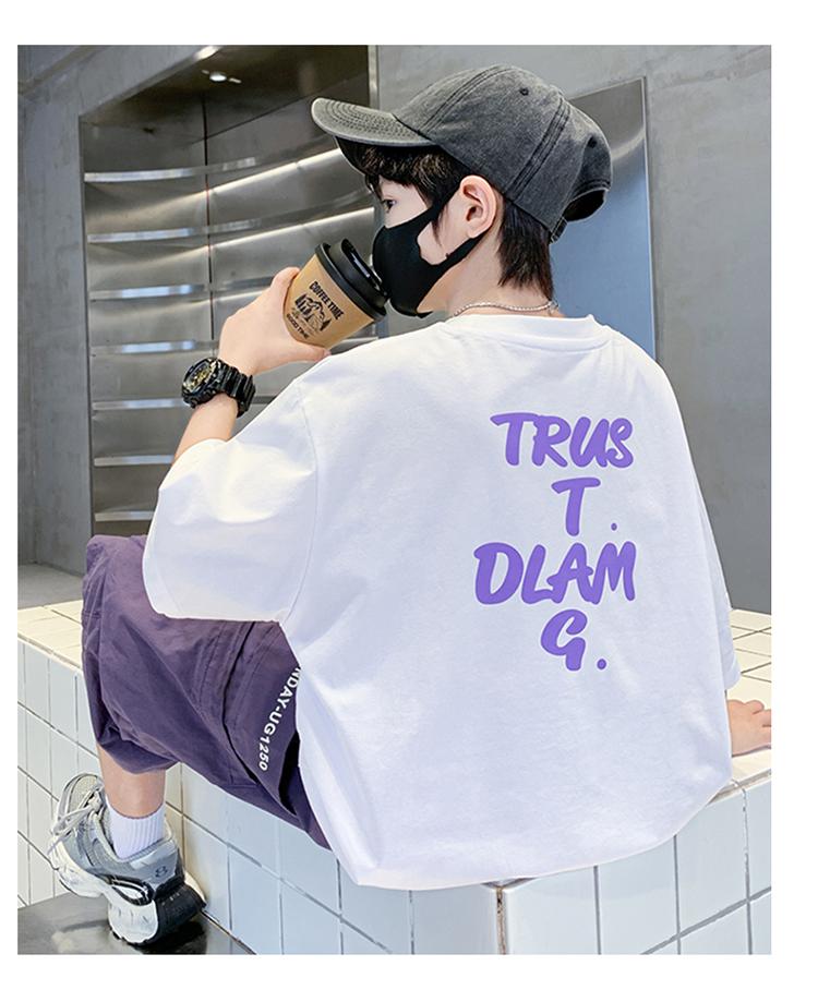 Boys' summer suit short sleeved loose 2026 new style children's summer boys' T-shirt two-piece set, men's god cool and handsome