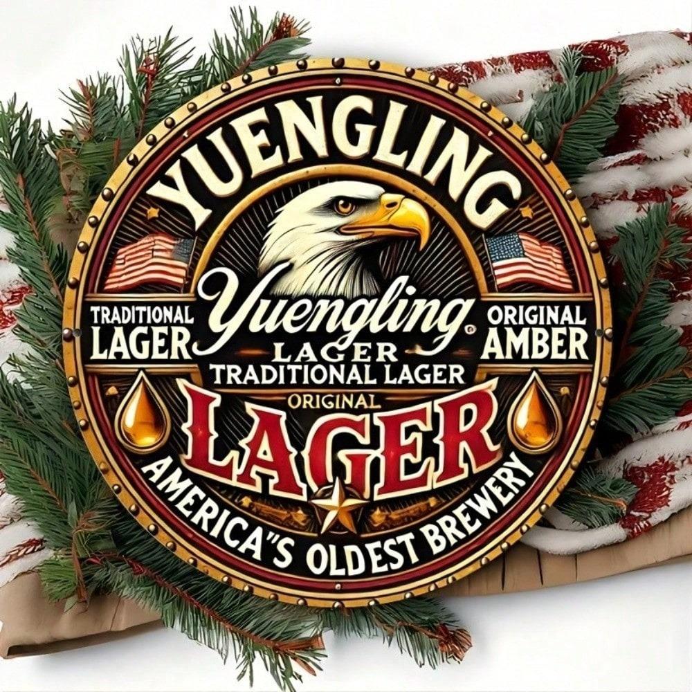 Yuengling Lager Beer Tin Metal Sign 8x12 Inch Retro Wall Art Man Cave Bar Decor