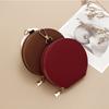 Korean Style Women Round Wallet Small PU Leather Card Holder Bag Zipper Coin Purse Girls Money Bag with Chain