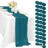 Bali Bohemian Crinkled Gauze Table Runner – Semi-transparent Twist, Festival Wedding Style.