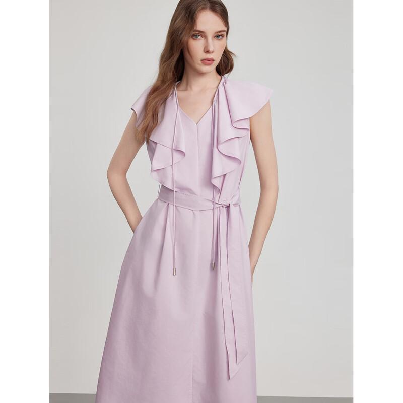 ELLE Ruffle V-Neck A-Line Midi Dress M