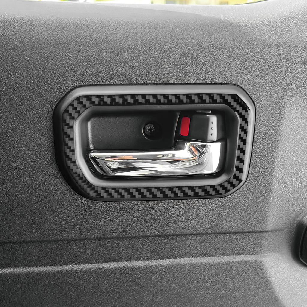 For Suzuki Jimny 2019‑2025 Carbon Fiber Inner Door Handle Frame Interior Pull Bowl Trim Car Styling Decoration Car Accessories