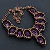 Pink Amethyst Necklace, Copper Electroformed Necklace Handmade Gemstone Jewelry, Gifts For Wife Brand New Necklace