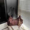 Faux Suede Solid Color Large Capacity Bost Autumn New Versatile 2026  Bags for Women Commuting Retro Shoulder Bags