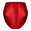 Womens Shiny High Waist Briefs Swimsuit Bottom Beachwear Underwear