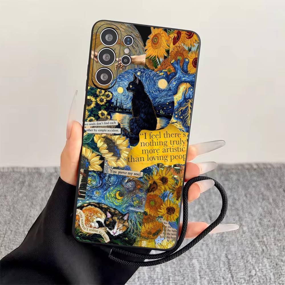 

Vincent van Gogh Phone Case Black Silicone Soft For Samsung S25,S24,S21,S22,S23,S30,Ultra,S20,Plus,Fe,Lite Samsung S21 S305G