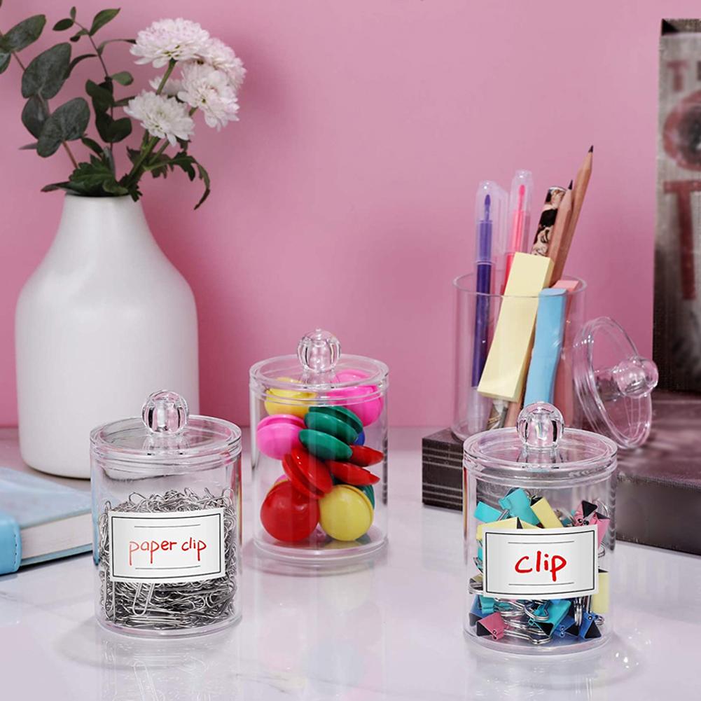 4 PACK Qtip Holder Dispenser For Cotton Ball, Cotton Organizer Round Pads, Makeup Picks Swab, F H7L5