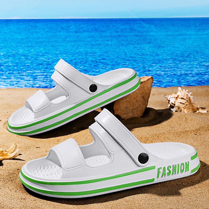 

Модные трендовые летние мужские сандалии для улицы, спорта, универсальные, двойного назначения, для вождения автомобиля, противоскользящие, износостойкие, с мягкой подошвой, пляжные шлепанцы 38-39