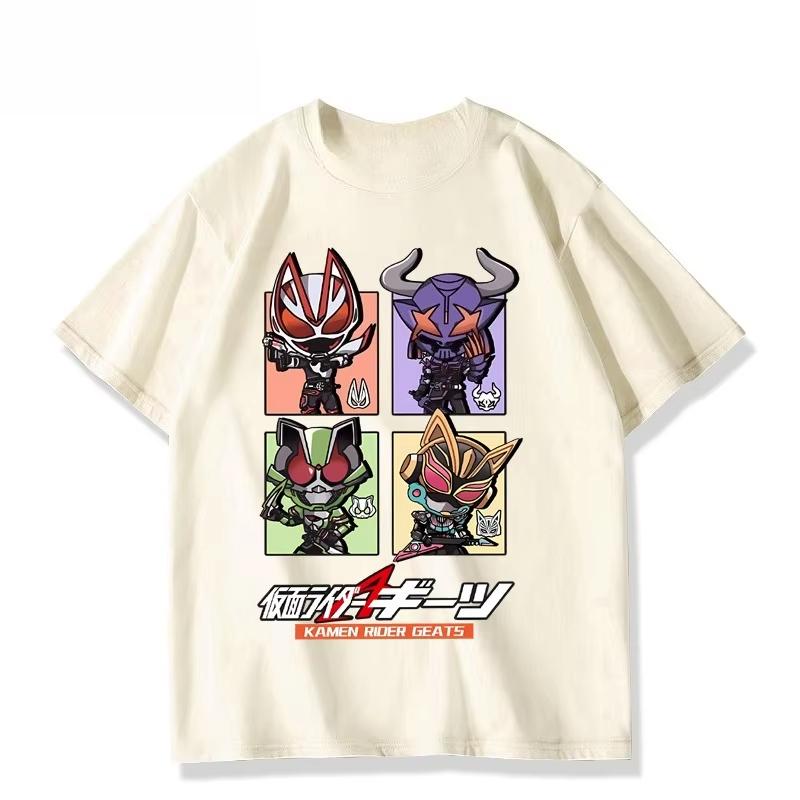 

Kamen Rider Extreme Fox Geats Anime Surrounding Ba Niu Same Short sleeved Tshirt for Men and Women Summer Street Clothing S
