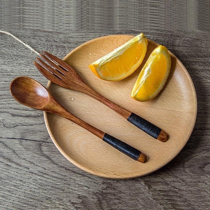 Winding Spoon-fork Creative Wooden Spoon Forks Set with Long Handle Kitchen Tools Tableware