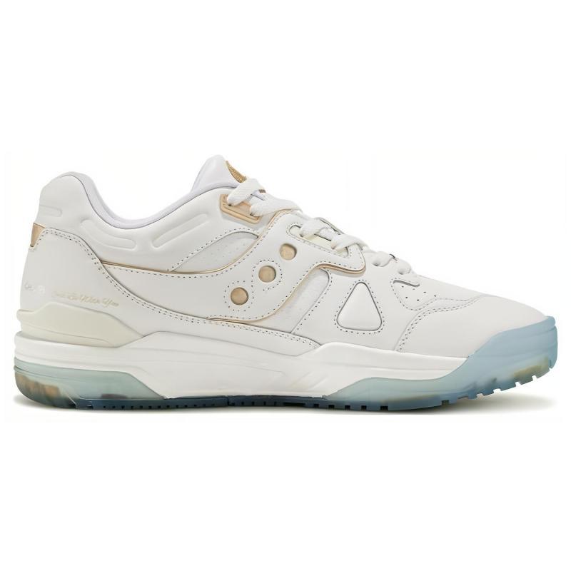 SAUCONY Cross 90 Slip Resistant Cushioning Abrasion Resistant Low Top Skateboard Shoes Unisex White Brown Saucony S79035-15