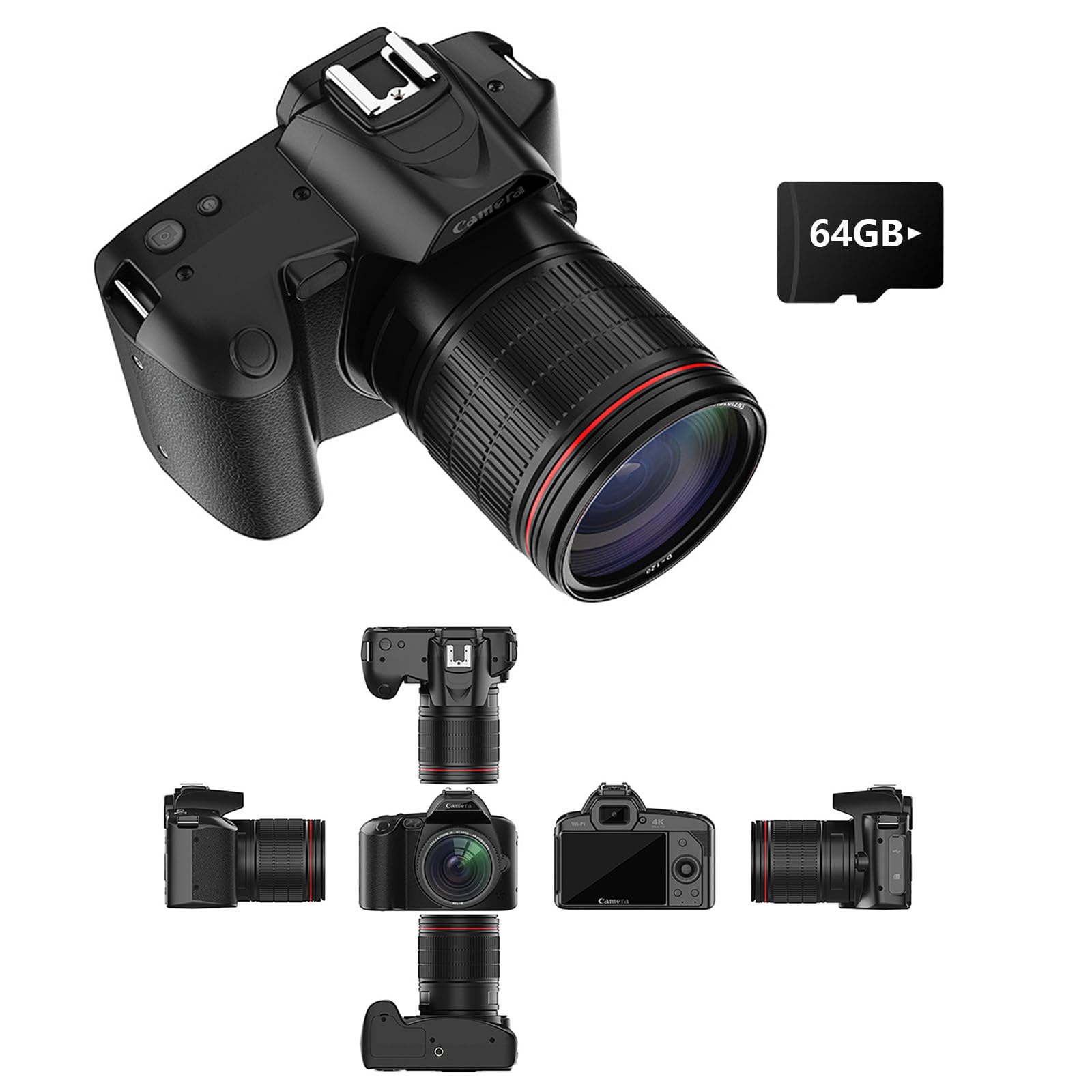 

GOATRIP Camera Digital Camera Digital Camera Cheap 4K 64MP IR Night Vision 16x Zoom Electronic Image Stabilization Wide Angle Lens Large Aperture чорний