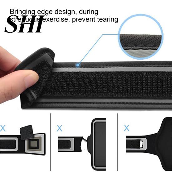 Sports Armband Bag Running Phone with Pocket for Earbuds Car Keys Reflective Arm Strap Sweat-proof Mobile Holder Outdoor Jogging Cycling Accessories