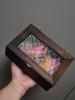 Chinese classical crabapple flower glass storage box, wooden box, jewelry organizer