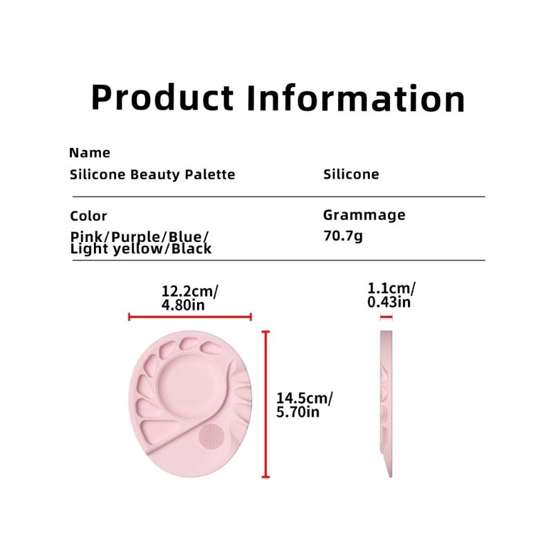 Portable Silicone Cosmetic Palette with Smooth Surfaces for Quick Cleanup and Travel Friendly Makeup Adjustments