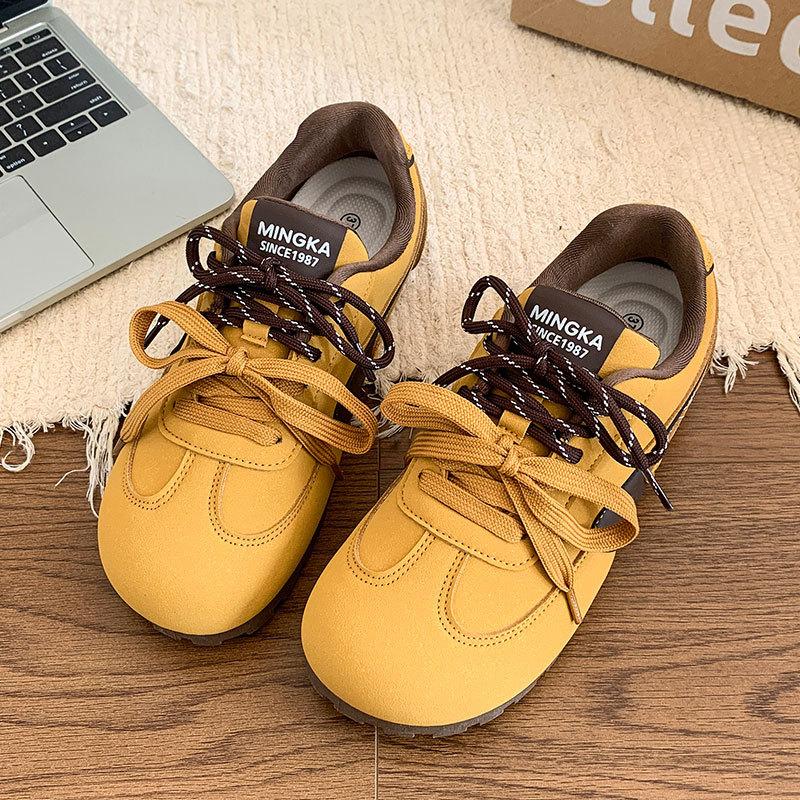 

Design sense versatile soft sole women s shoes mango head sports shoes women s 2025 spring new super soft waxy big head casual shoes 40 жёлтый