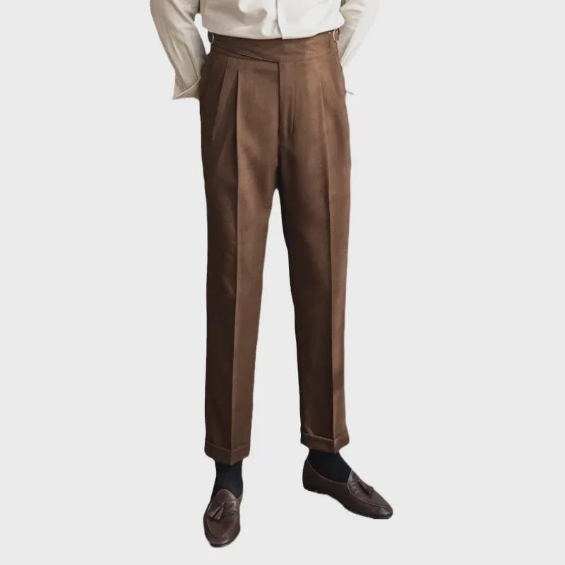 2023 Autumn/Winter Italian Naples High-Waist Straight-Leg Men's Casual Trousers